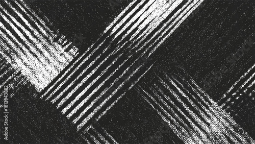 Grungy distressed texture with intersecting diagonal lines and noise overlay isolated on transparent background, Vector, illustration