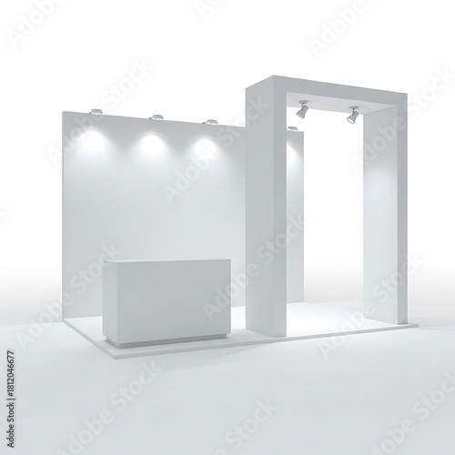 Wallpaper Mural Clean and Minimalist Trade Show Booth Design Rendering. Torontodigital.ca