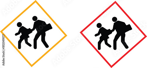 pedestrian walk sign icons set vector design art logo 