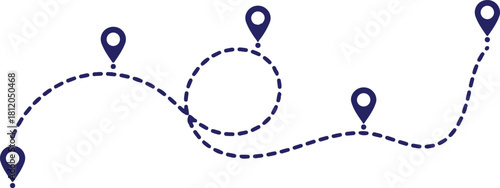 bule route map icon vector logo design 