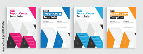 Corporate annual report cover layout template