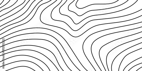 Dynamic black and white abstract contour lines background illustration showcasing a modern wavy topographic pattern for graphic design and digital art projects