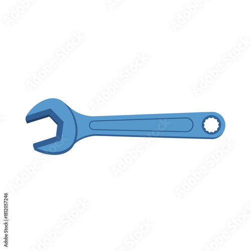 Blue Open End Wrench Tool for Mechanical Work.