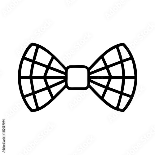 Grid pattern bow tie icon in outline vector style