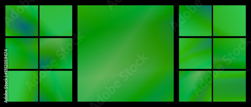 A selection of smooth gradient shades of light green and green, natural and calming tones, a modern set of backgrounds.