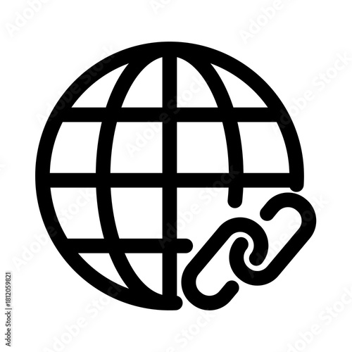 Global Link Icon Vector | SEO Hyperlink and Networking Symbol