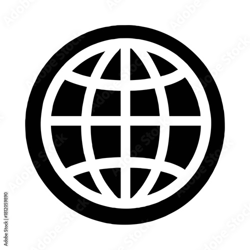 Circled Global Internet Icon Vector | World Web Symbol