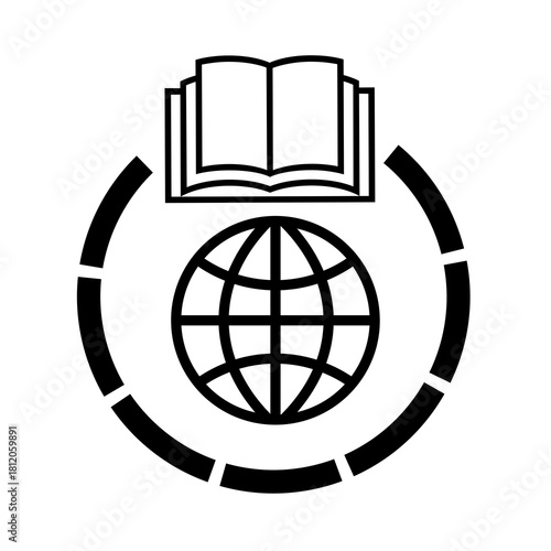 Global Knowledge Icon Vector | World Education and Learning Symbol