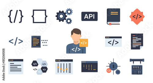 Diverse Collection of Software Development and Programming Icons.
