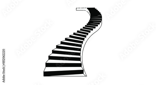 Elegant spiral staircase ascending towards a bright future, representing progress and aspiration.