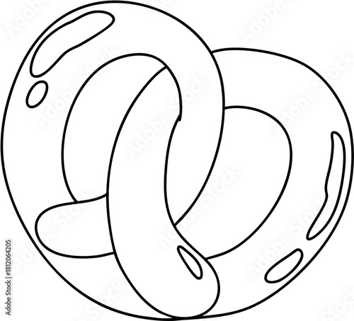 A close up of a piece of bread with a knot in it