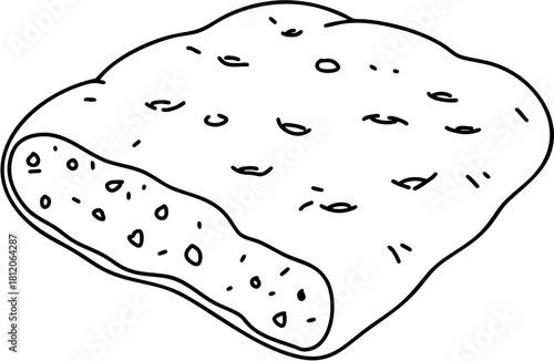 A piece of bread with a hole in it