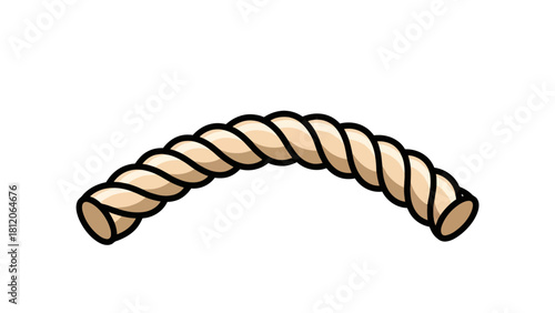 A cartoon illustration of a thick beige twisted rope forming an arch