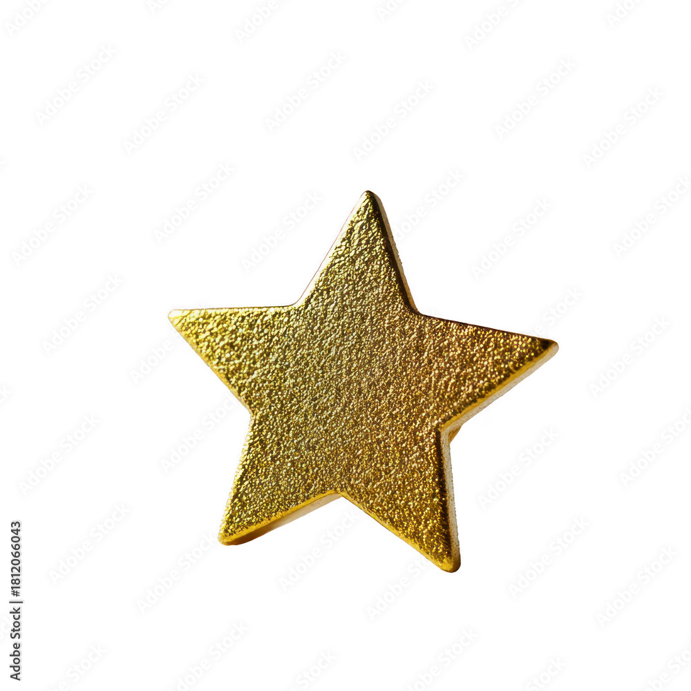 Obraz premium Golden star metallic texture shiny isolated on transparency background symbol of achievement reward decorative five pointed elegant celebratory