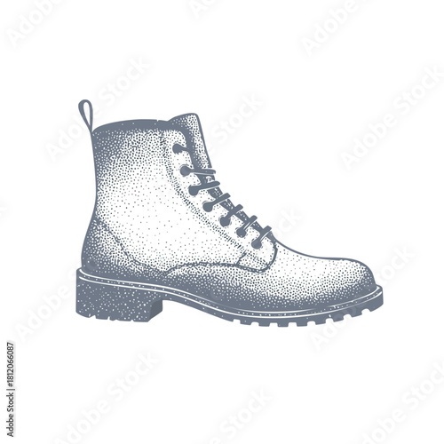 Stylish Lace-Up Leather Boot Illustration, A Versatile Fashion Accessory