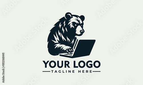 Bear Developer Vector Logo Modern, Coding-Themed Mascot for Tech Companies