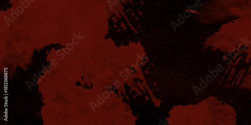279Abstract bloody grunge overlays fog isolated on black background. Scary Red and black horror red grunge texture and old wall texture effect powder color explosion background. Dark red slate backgro