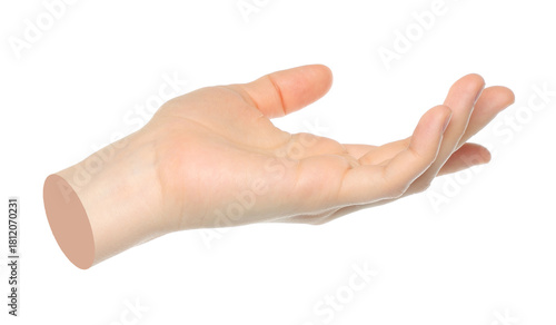 Hand gesture like a holding something isolated on transparent background. Contemporary art design