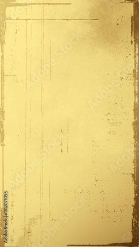 Vertical gold grunge texture background with heavy scratches and vintage metallic effect.
