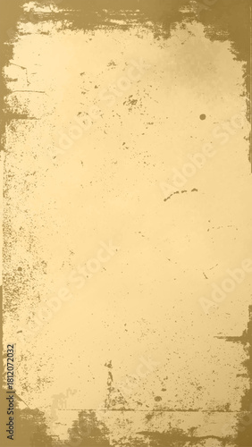 Vertical gold grunge texture background with heavy scratches and vintage metallic effect.
