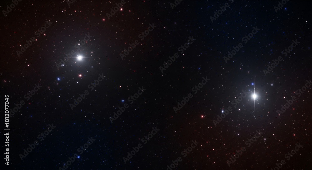 Fototapeta premium Twin star fields illuminate dark cosmic depths