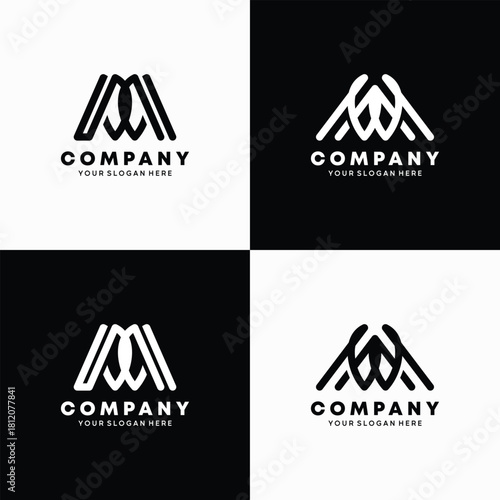 A clean and modern monogram logo combining the letter M with a leaf shape. Perfect for eco brands, organic products, wellness businesses, agriculture, and nature-focused identities.