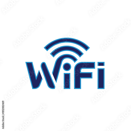 Blue Wi-Fi Logo Icon - Wireless Network Symbol
