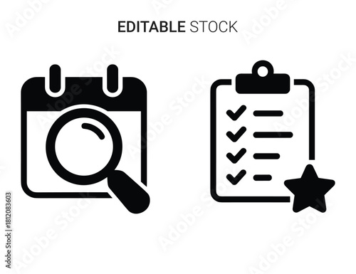 Calendar date search and priority task list icons for schedule and project management