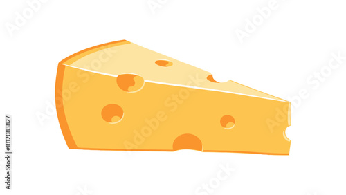 A wedge of yellow cheese with holes