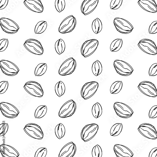 Simple doodle of coffee beans seamless pattern
