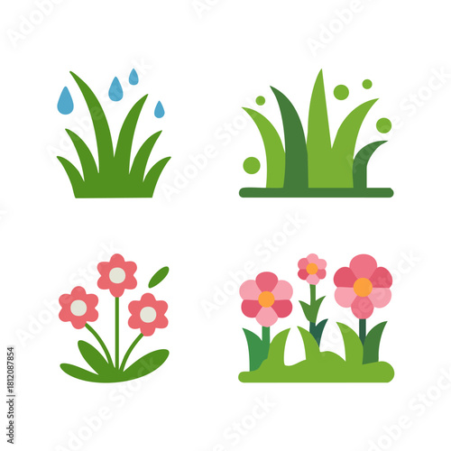 A bright bouquet of yellow spring tulips and narcissus flowers in a pot, isolated on white