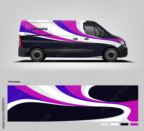 Wavy van wrap livery design vector file eps 10 with printable file below.