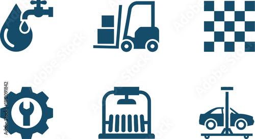 Car service and repair icons isolated on