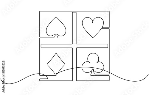 continuous line of playing cards.