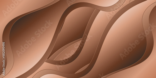 abstract curve background, brown gold wave vector on white background, design for business presentation slide or backdrop, gradient. suit for bussines, banners