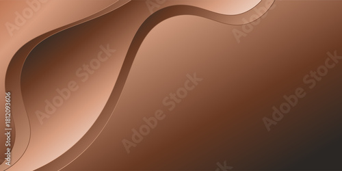 abstract curve background, brown gold wave vector on white background, design for business presentation slide or backdrop, gradient. modern trendy design