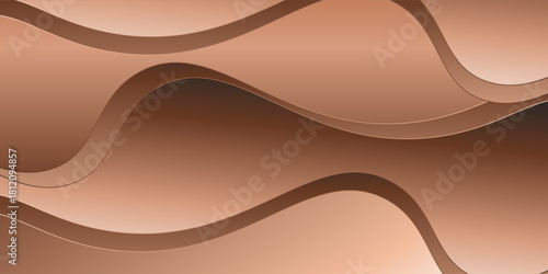 abstract curve background, brown gold wave vector on white background, design for business presentation slide or backdrop, gradient. vector illustration