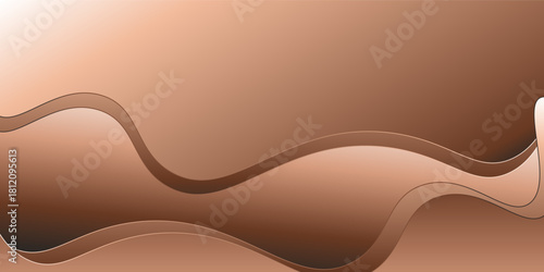 abstract curve background, brown gold wave vector on white background, design for business presentation slide or backdrop, gradient. EPS10, website