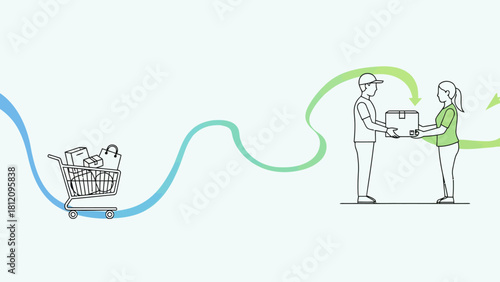 Shopping cart and delivery illustration