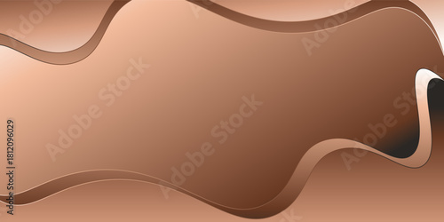 abstract curve background, brown gold wave vector on white background, design for business presentation slide or backdrop, gradient tape ribbon background,