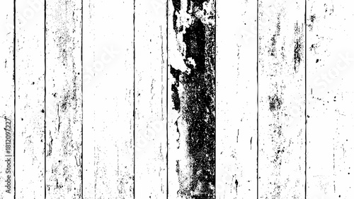Distressed grunge wood plank texture overlay. abstract black and white background. Vector, illustration