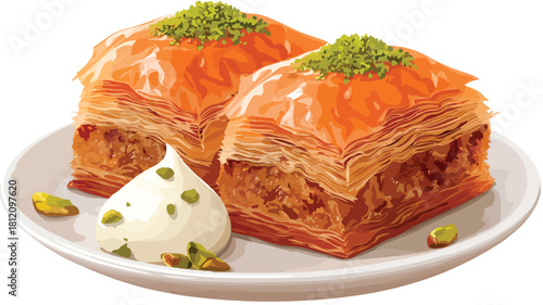 Exquisite Baklava Dessert Vector Illustration for Creative Professionals