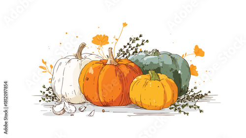 Delicious Pumpkin Recipes - Landing Page Design Template Vector