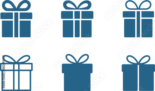 Gift box icons isolated on