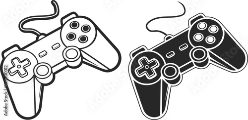  Simplified Gaming Control: Minimalist design of a modern gamepad with an inviting silhouette, perfect for expressing digital interaction. 