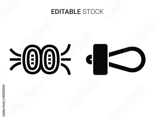 Digital bug virus threat icon and classic door handle entry security system symbol set