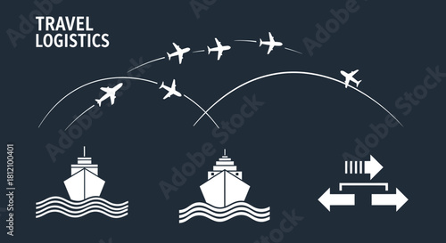 Minimalist Travel Logistics and Global Transportation Network Visual Representation