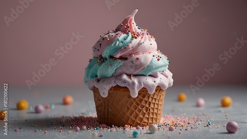 cupcake with ice cream