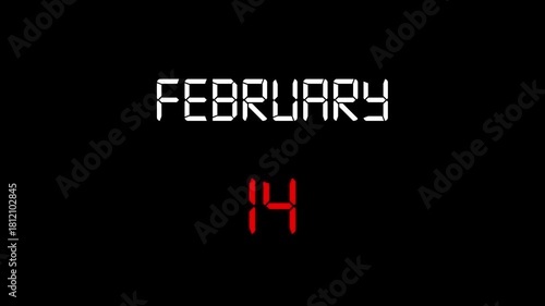 names of the months and days displayed below quickly moving with a digital style typeface creating the concept of time passing by