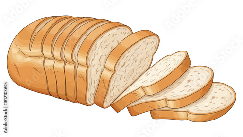 Sliced loaf of white bread